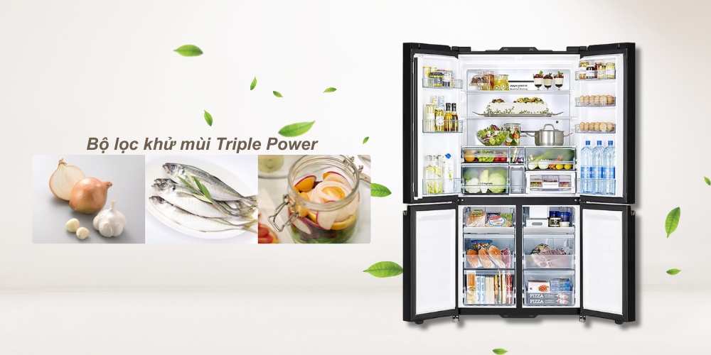 Tủ Lạnh Hitachi R-WB640VGV0X MGW loại bỏ các chất gây mùi và diệt vi khuẩn