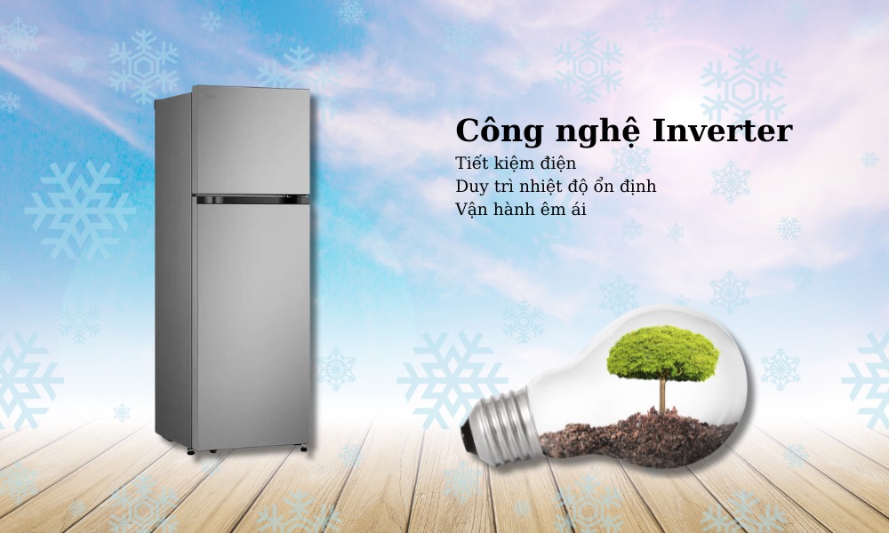 Tủ lạnh LG LTB26SVM này được trang bị công nghệ Inverter