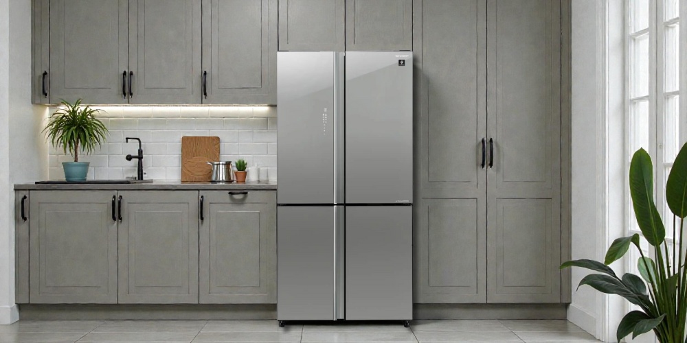 Tủ Lạnh Sharp SJ-FXP650VG-SL hiện đại, tay nắm âm