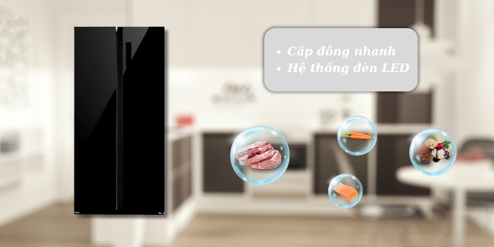 Tủ Lạnh Teka RLF 74914 GBK có cấp đông nhanh và hệ thống đèn LED 