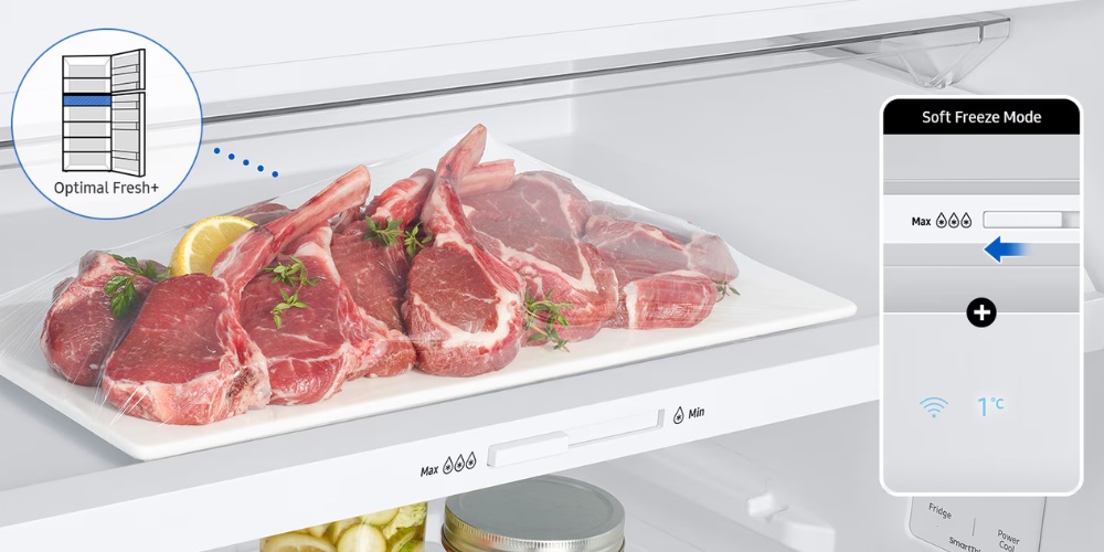 Tươi ngon không cần rã đông với ngăn đông mềm linh hoạt 4 chế độ Optimal Fresh+
