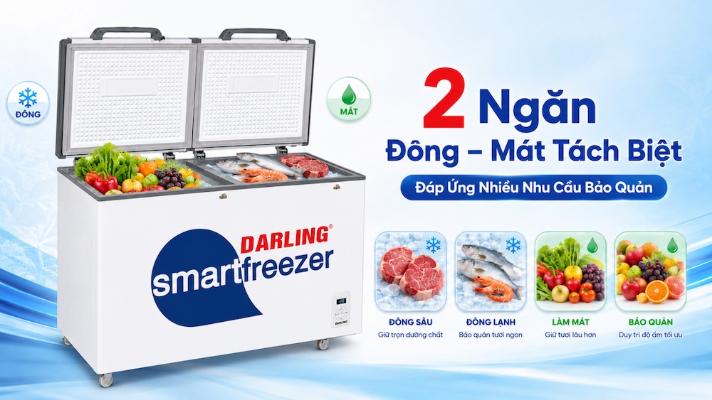 Darling DMF-3699WS 2 ngăn đông mát tách biệt