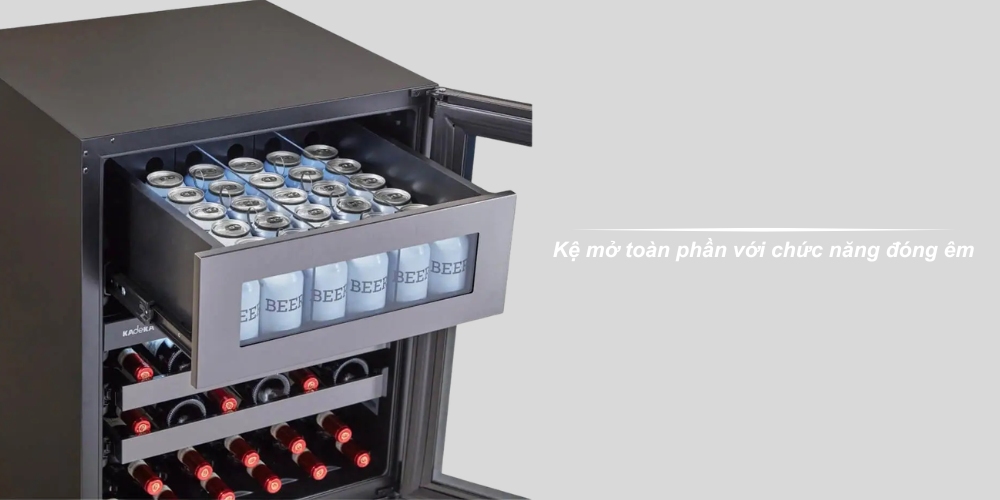 Kệ mở toàn phần với cơ chế đóng êm cao cấp và nhẹ nhàng