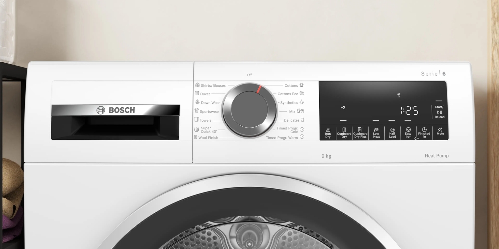 Máy Sấy Bơm Nhiệt Bosch 9 Kg WQG24200SG nhiều tiện ích