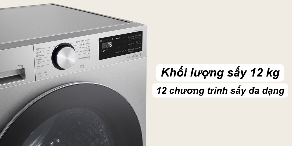 M&aacute;y Sấy RX12VHP5S1 12 kg với 12 chương tr&igrave;nh sấy đa dạng