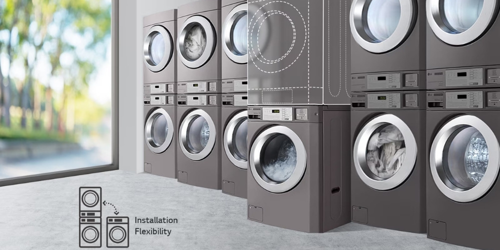 Máy Sấy Thông Hơi LG CDG27RUQES dễ dàng bố trí trong mọi không gian giặt ủi