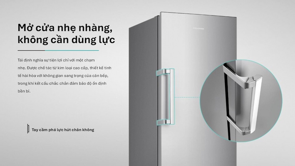 Tay cầm kim loại cao cấp phá lực hút chân không của tủ đông