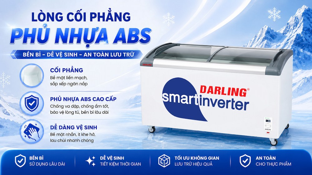 Tủ Đông 650 Lít DMF-6079ASKI lòng cối phẳng phủ nhựa