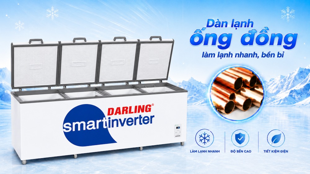 Tủ Đông Darling 2100 Lít DMF-1779ASI dàn lạnh ống đồng