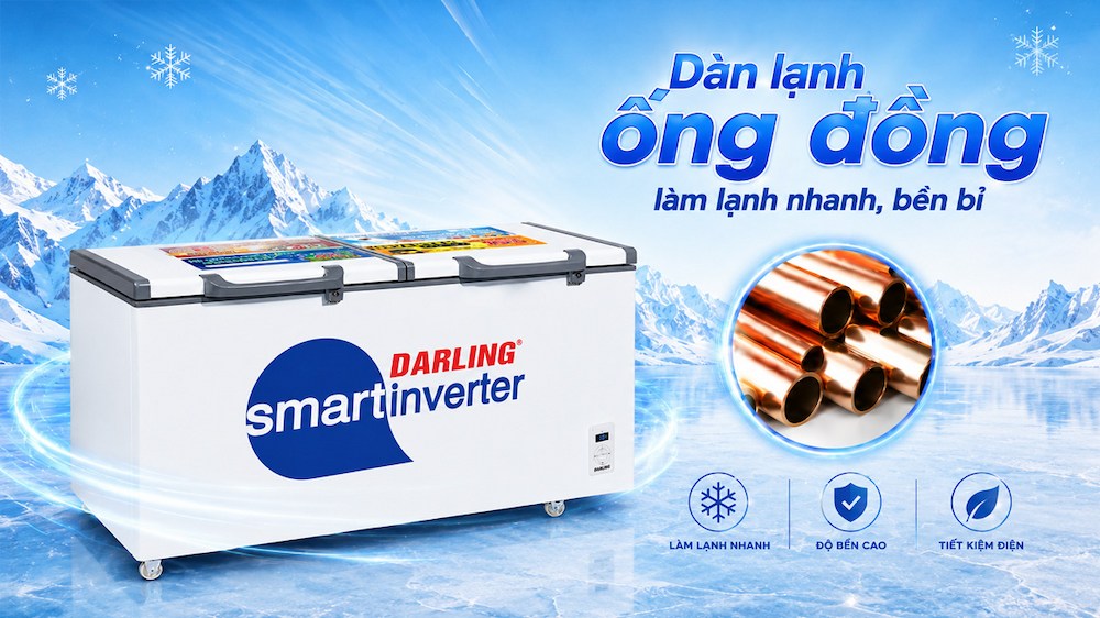 Tủ Đông Darling DMF-1179ASI-1 dàn lạnh đồng