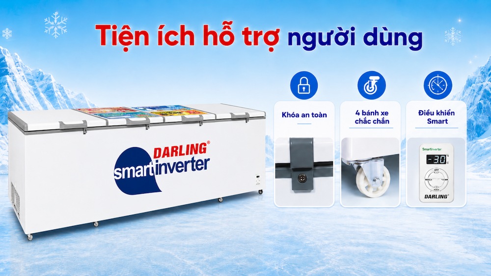 Tủ Đông Darling DMF-1779ASI trang bị nhiều tiện ích