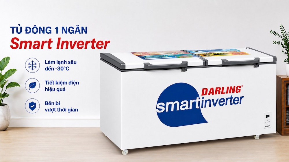 Tủ Đông Darling Inverter DMF-1179ASI-1 có 1 ngăn 2 cửa