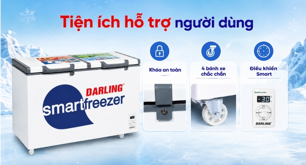 Tủ Đông DMF-3699 WS-2 có nhiều tiện ích