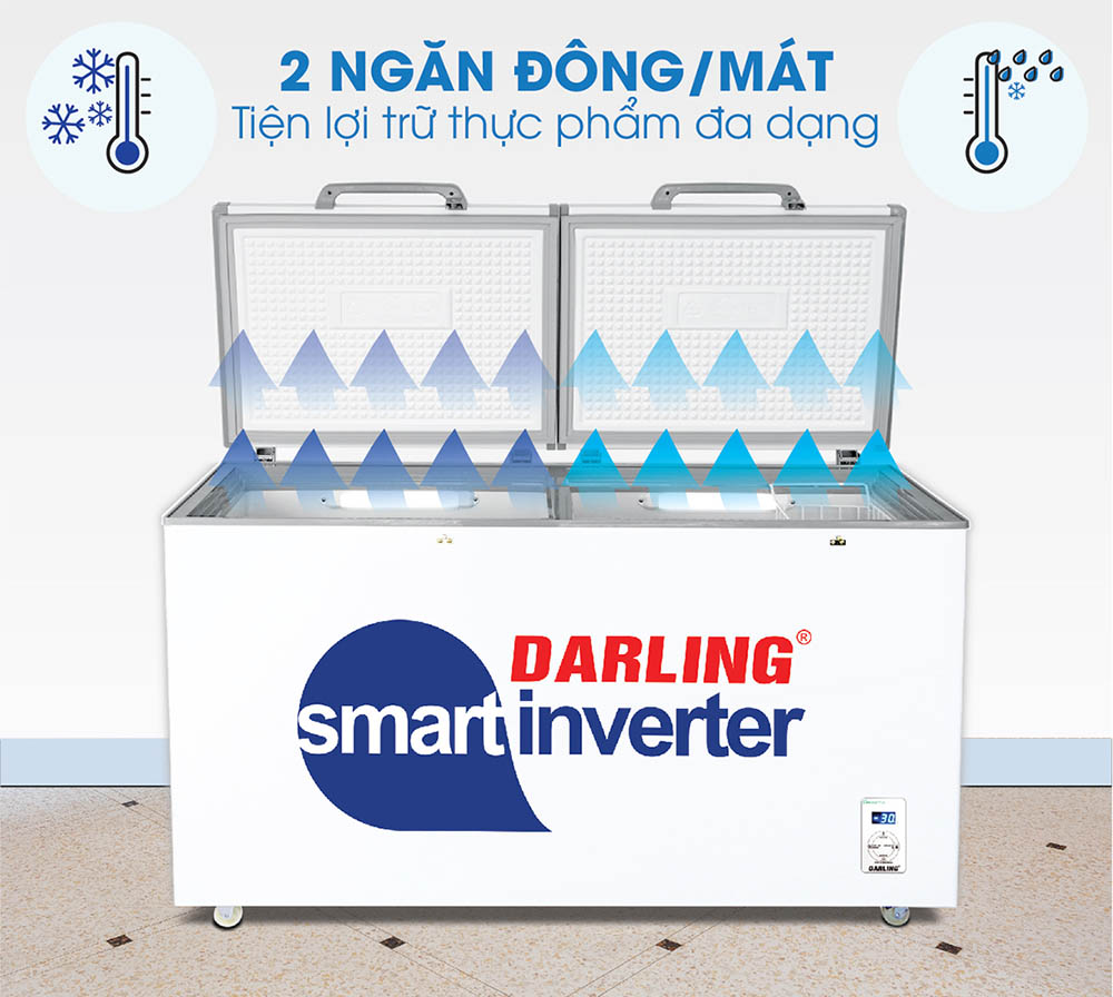 Tủ Đông Mát 370 Lít DMF-3699WSI lưu trữ đa dạng thực phẩm tiện lợi