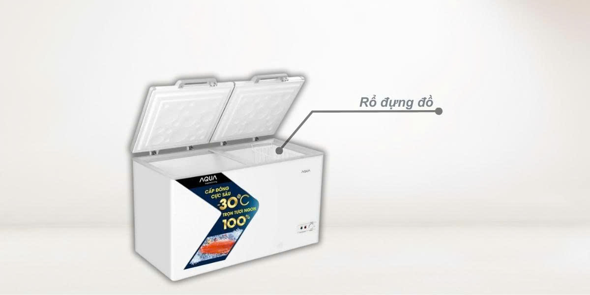 Tủ Đông Mát Aqua AQF-C6901E có rổ đựng đồ tiện lợi