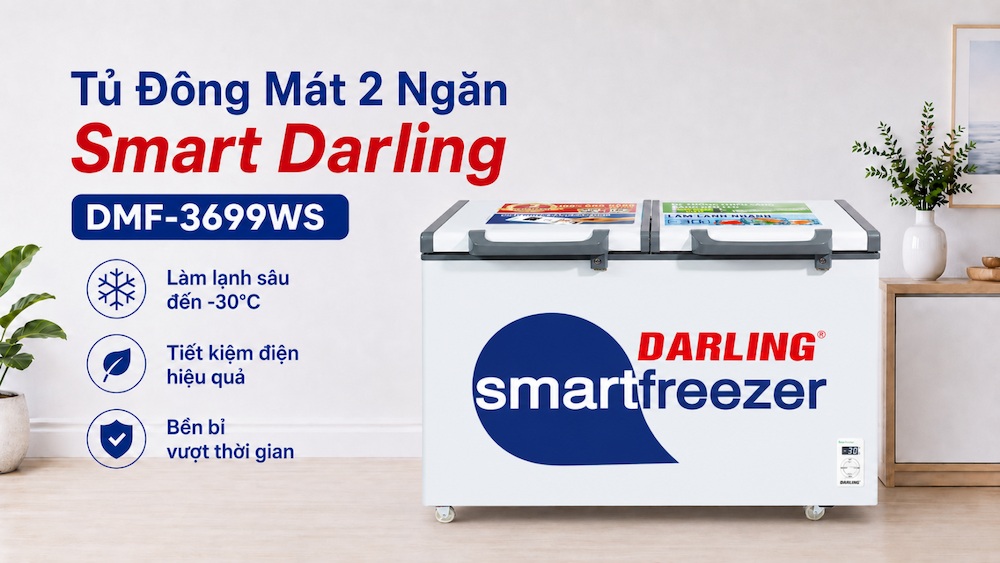 Tủ Đông Mát Darling DMF-3699WS dung tích 370 lít