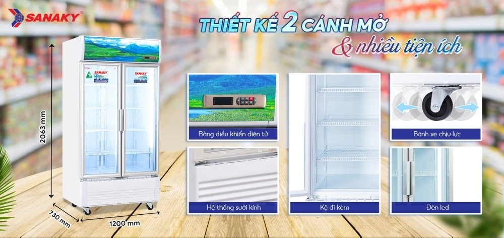 Tủ Mát 1100 Lít VH-1209HP3 nhiều tiện ích