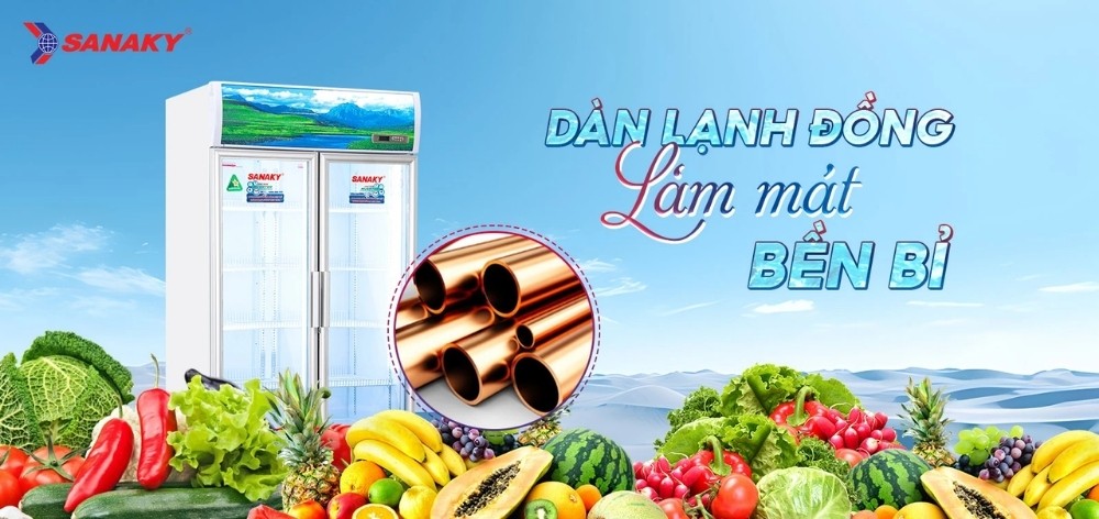 Tủ Mát Inverter VH-1209HP3 với dàn lạnh bằng đồng