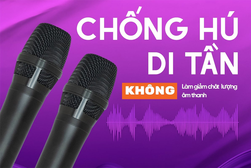 Chống hú di tần loa Karaoke di động Acnos Flac 36 ULTIMATE màu đen