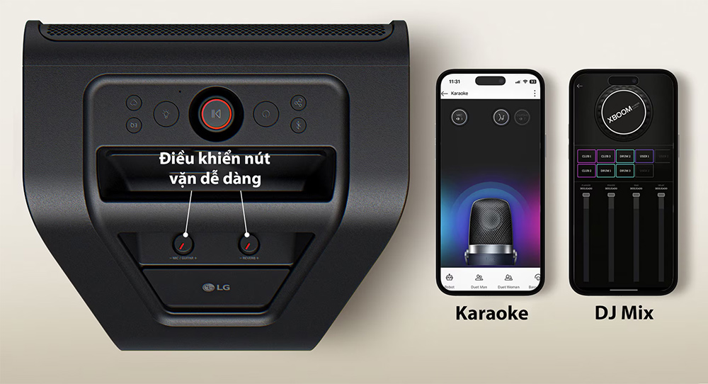 Điều chỉnh âm thanh cho trải nghiệm Karaoke hoặc DJ Mix