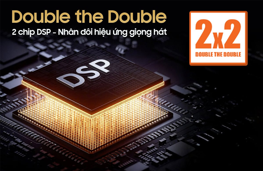 Công nghệ Double The Double 2x2 loa Karaoke di động Acnos D'Auris 300 đen