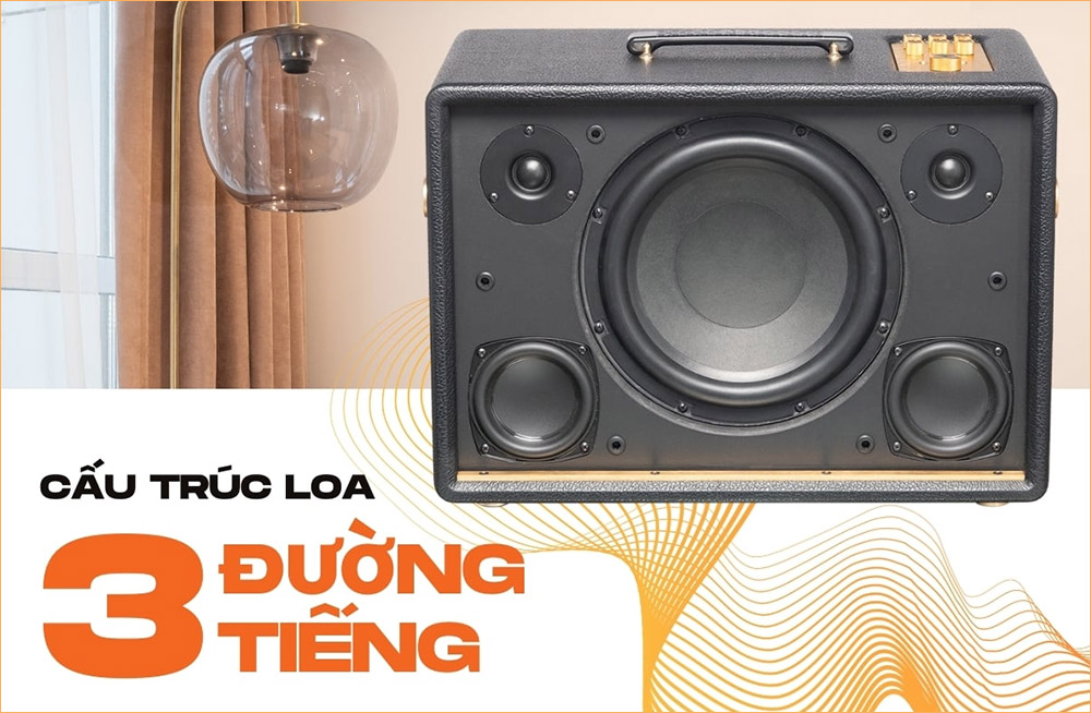 Loa karaoke xách tay Acnos D'Auris 300 được trang bị hệ thống loa 3 đường tiếng