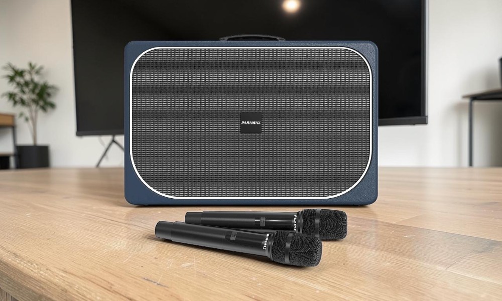 Kiểu dáng loa di động xách tay Paramax Sono Blue Leather