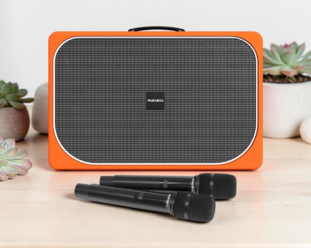 Kiểu dáng loa di động xách tay Paramax Sono Orange Leather