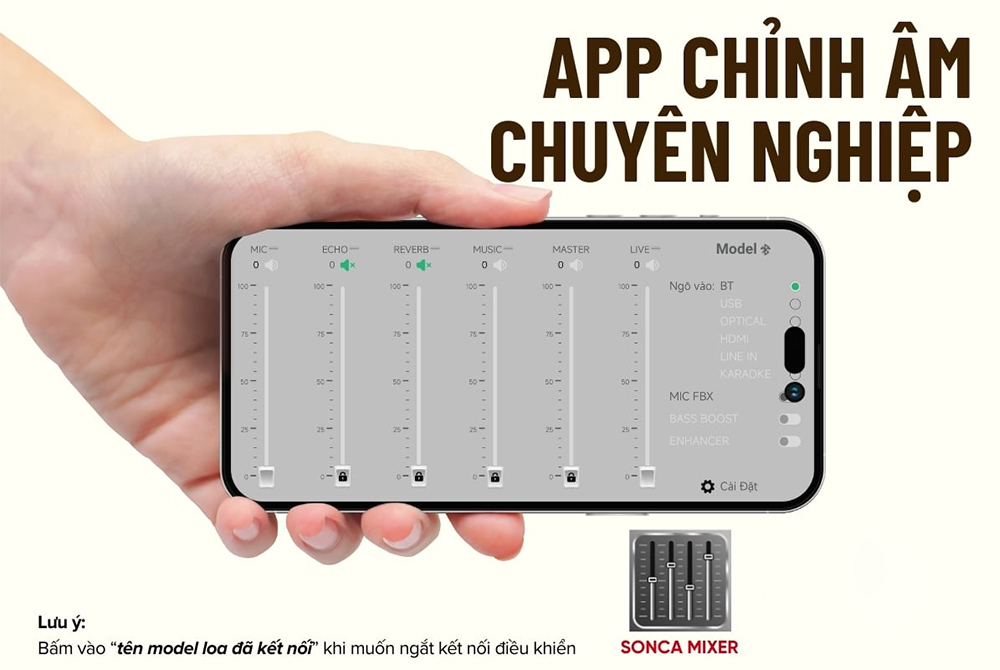 App Sonca Mixer loa Karaoke di động Acnos CHILL