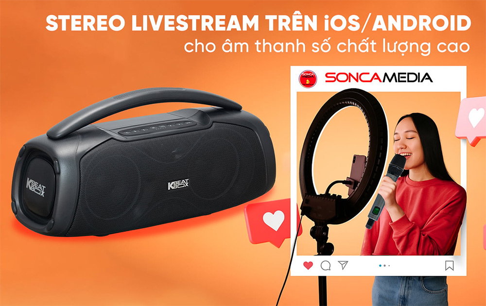 Khả năng Stereo Livestream loa Karaoke di động Acnos CHILL