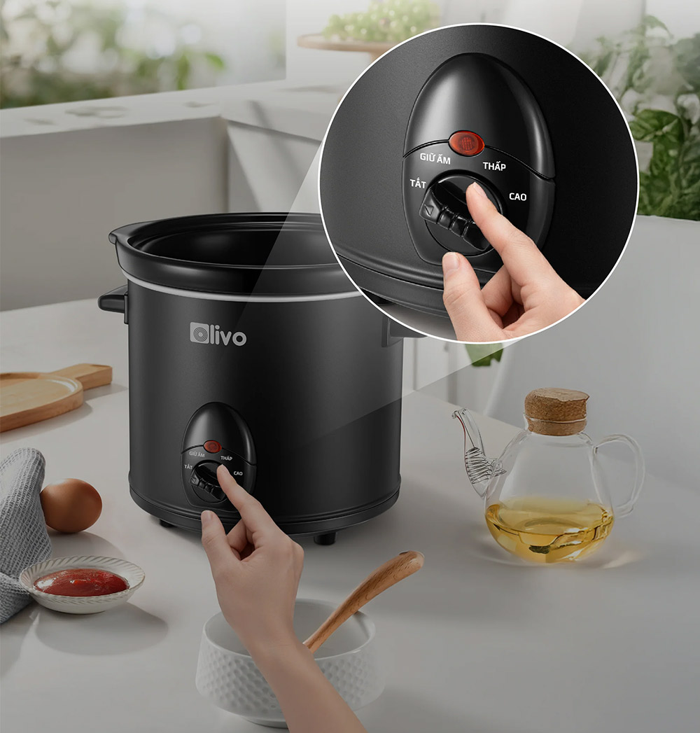 3 mức nhiệt thấp - cao - giữ ấm