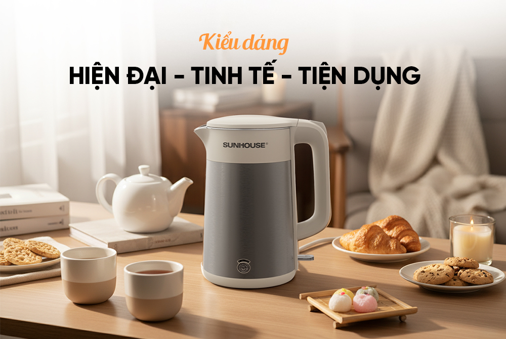 Ấm Siêu Tốc Inox 3 Lớp 1.8 Lít Sunhouse SHD1376