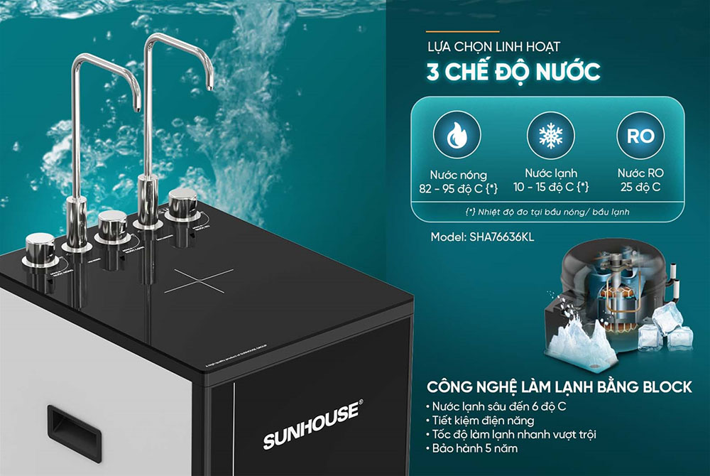 Ba chế độ nước cho nhu cầu sử dụng đa dạng, dễ dàng chuyển đổi chỉ với một thao tác