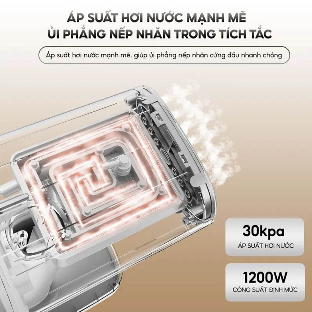 Bàn Ủi Hơi Nước Aqua AQS-W2598(W) hoạt động với công suất 1200W
