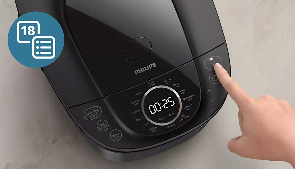 Nồi Cơm Điện Tử Philips HD4814/31 sử dụng bảng điều khiển cảm ứng