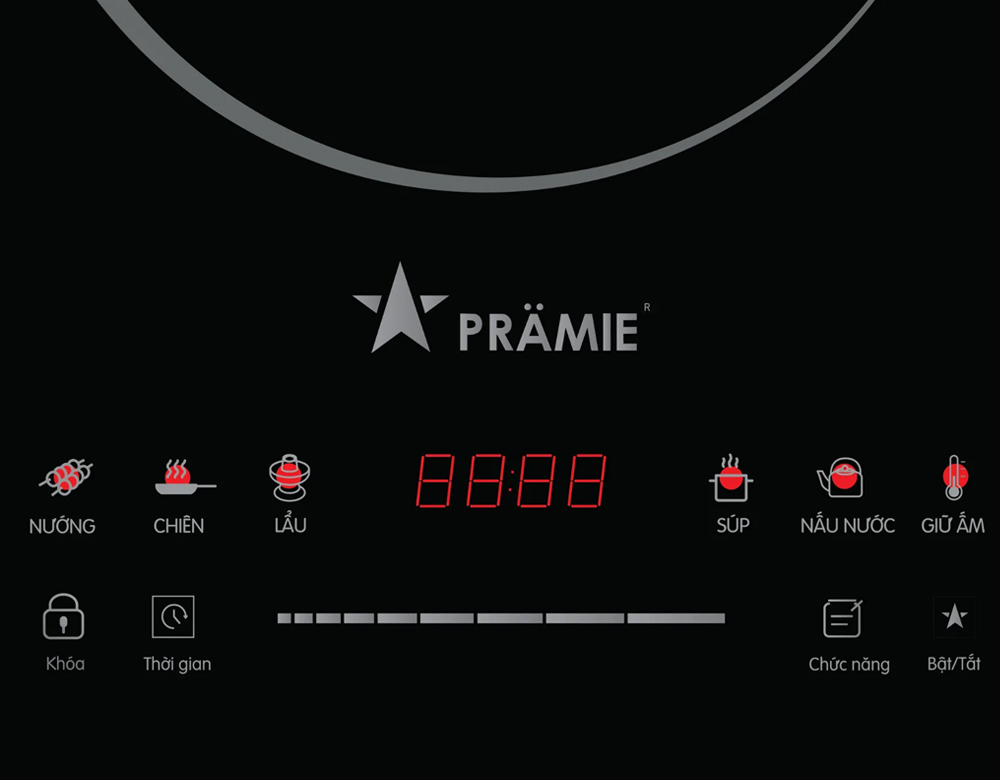 Bếp Điện Từ PRMY-1121 tích hợp bảng điều khiển cảm ứng trượt Slide