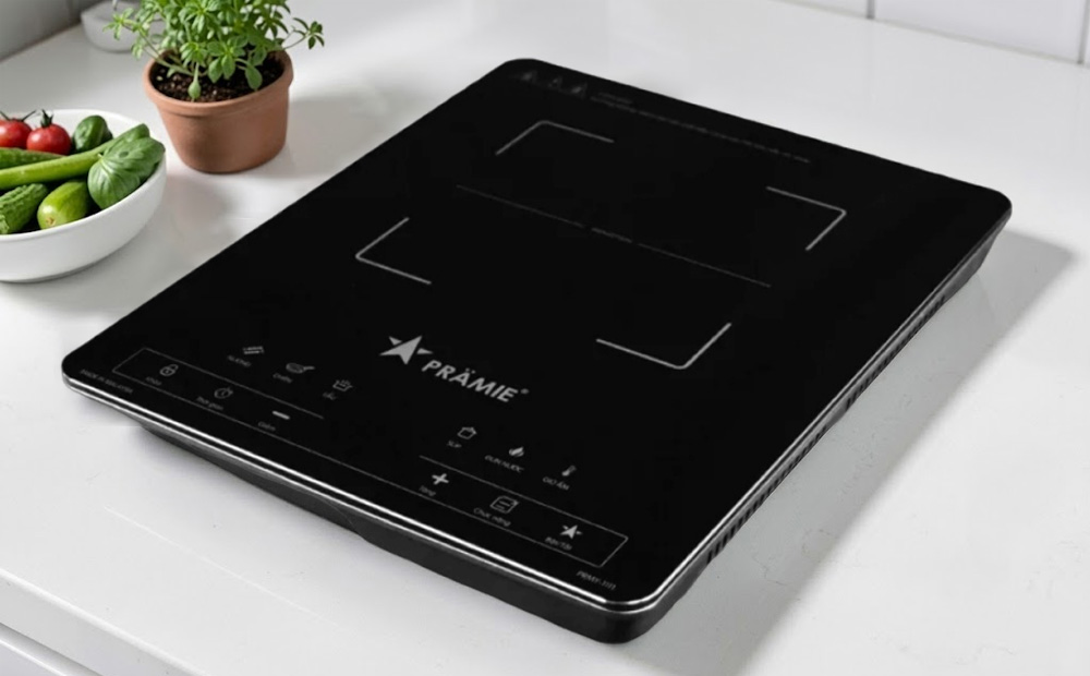 Bếp Điện Từ Đơn Pramie PRMY-1111 hoạt động với công suất 2000W