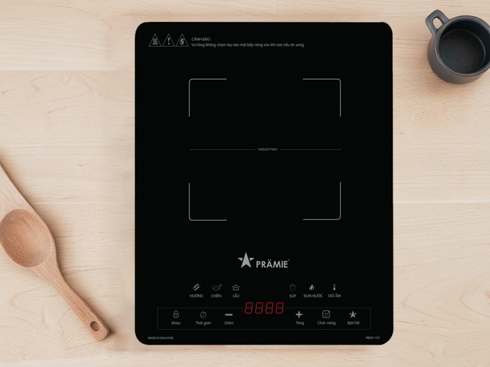 Bếp Điện Từ Đơn Pramie PRMY-1111 có thiết kế tinh tế 