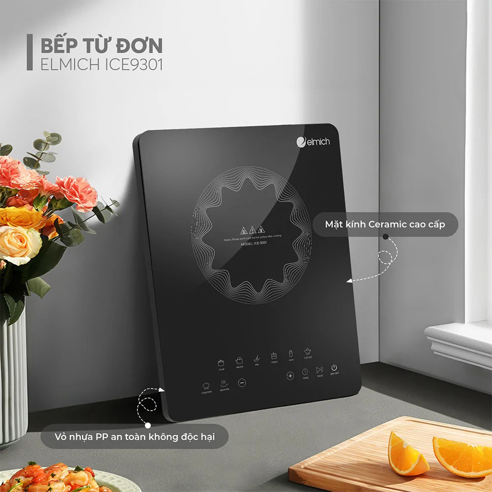 Bếp Điện Từ Elmich ICE-9301 sở hữu thiết kế hiện đại