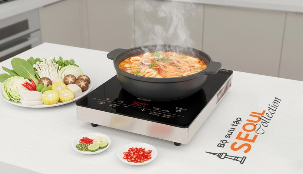 Bếp Đơn Hồng Ngoại Hawonkoo SEOUL-CEH-110 có kiểu dáng hiện đại 