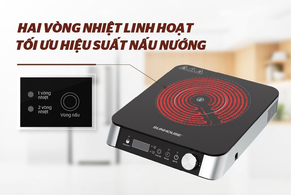Hai vòng nhiệt linh hoạt tùy mục đích sử dụng, tối ưu hiệu suất nấu nướng