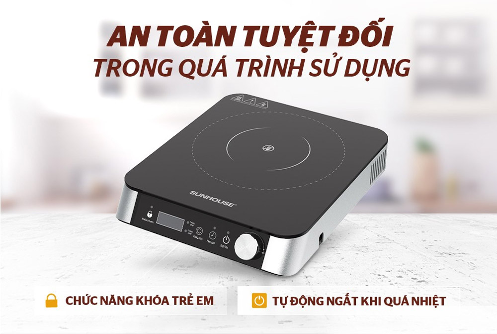 Bếp Hồng Ngoại Sunhouse SHD6024 mang đến sự an tâm khi sử dụng 