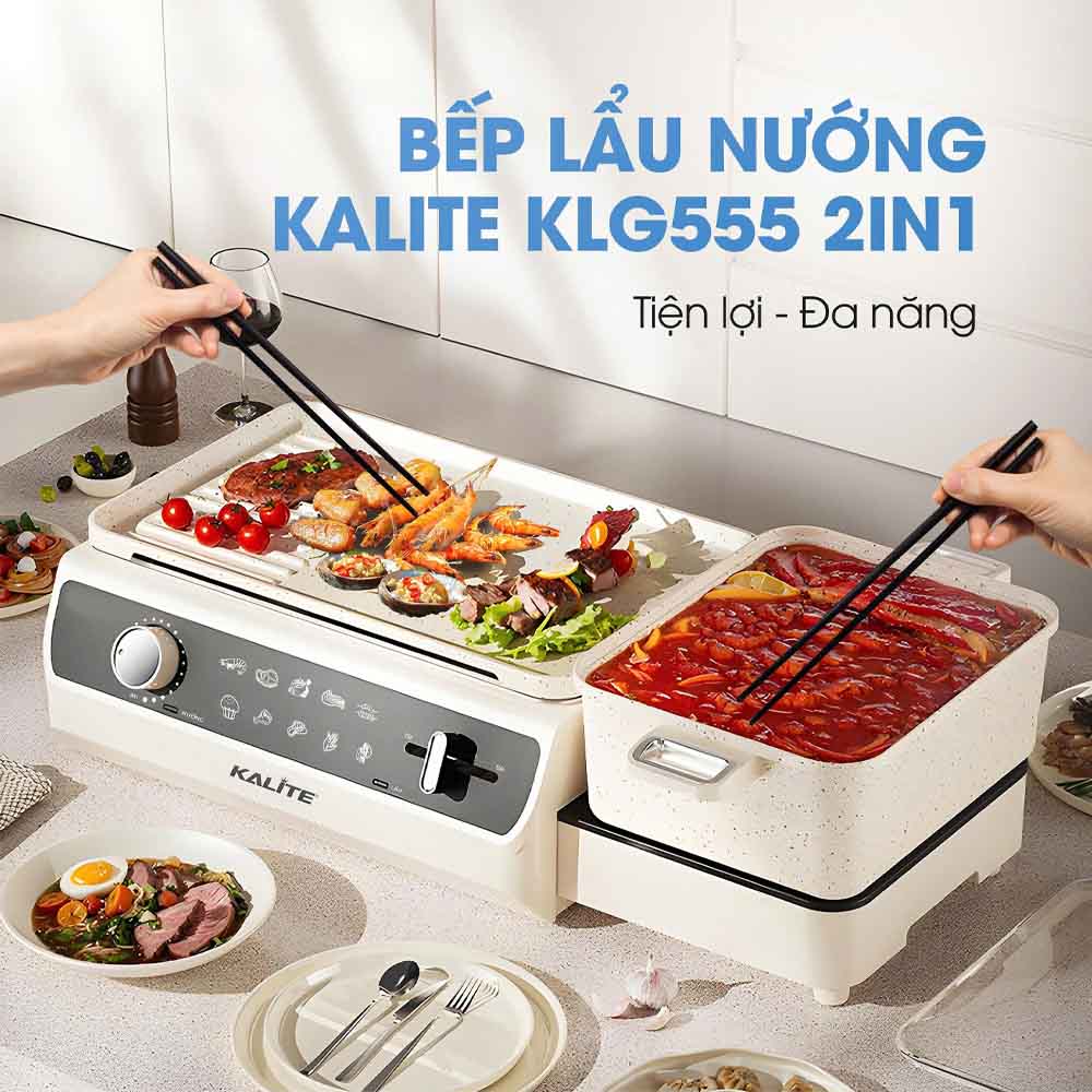Bếp Lẩu Nướng Đa Năng Kalite KLG555 được thiết kế với khả năng gấp gọn