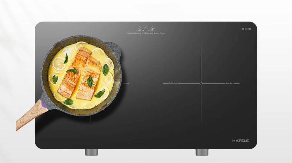 Hafele HS-I5521FG có tổng công suất 3000W, mỗi vùng nấu 1800W