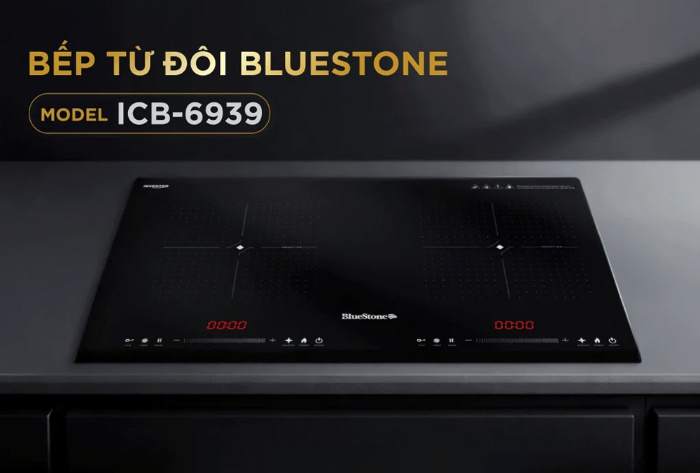 Bếp Từ Đôi BlueStone ICB-6939 5200W có thiết kế hiện đại 
