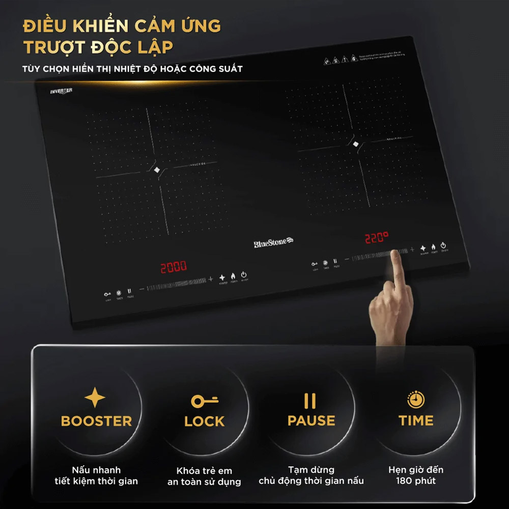 Bảng điều khiển cảm ứng trượt đi kèm màn hình LED hiển thị 