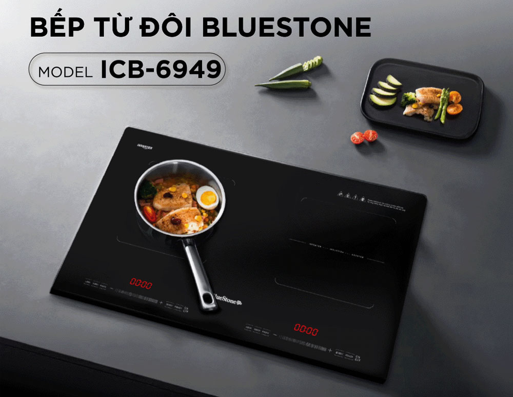 Bếp từ đôi BlueStone ICB-6949 5200W có kiểu dáng hiện đại 