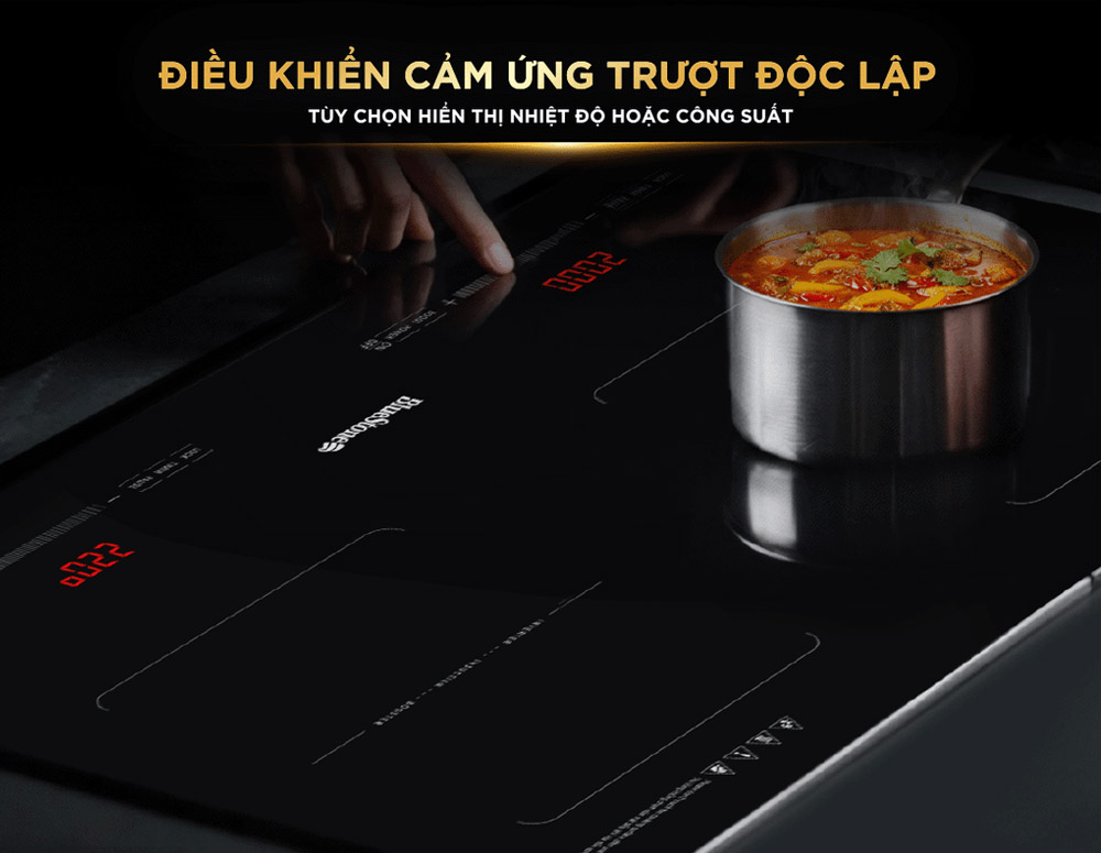 Điều khiển cảm ứng trượt kết hợp màn hình LED hiển thị