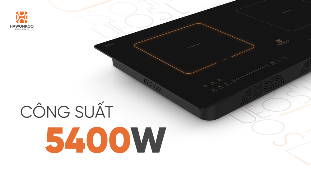 Tổng công suất 5400W, linh hoạt cho nhiều nhu cầu nấu