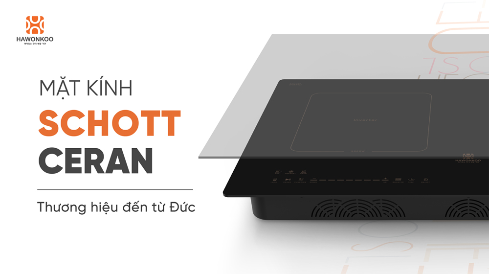 Mặt kính Ceramic Schott Ceran với bề mặt đen sang trọng